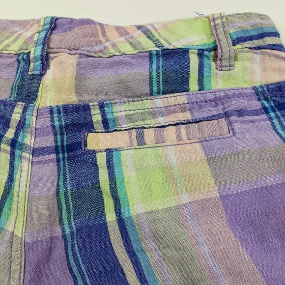 Old Navy Girls Purple Plaid Linen Shorts Size 10 - Picture 6 of 10